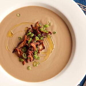 Vegan Cream of Mushroom Soup With Crispy Shiitake Chips Recipe