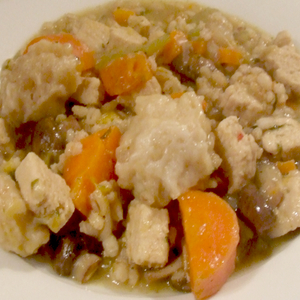 Vegetable and Pearl Barley Stew with Dumplings