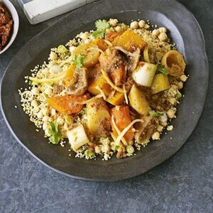 Vegetable couscous with chickpeas & preserved lemons