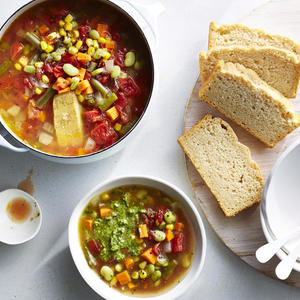 Vegetable Soup with Beer Bread