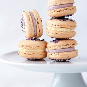 Violet Macarons With Violet And Vanilla Bean Buttercream