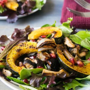 WARM MUSHROOM AND ACORN SQUASH SALAD