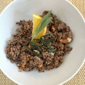 Walnut & Sage smothered lentil quinoa Pilaf