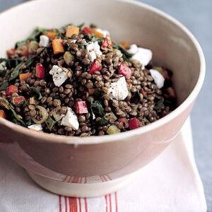 Warm Lentil Salad with Goat Cheese