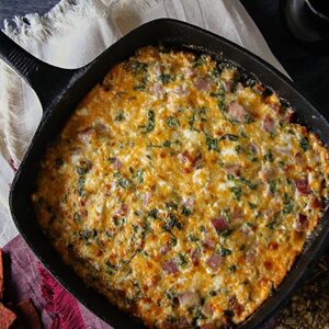 Warm Ham and Cheese Spinach Dip