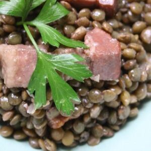 Warm Lentil Salad with Sausage and Potatoes - Salade de Lentilles à la Lyonnaise