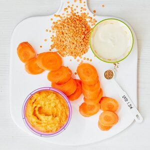 Weaning recipe: Carrot & red lentil purée