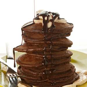 Whole Grain Chocolate Banana Pancakes