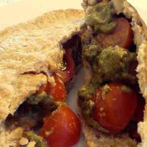 Wholegrain Pitta with Tomatoes and Pesto