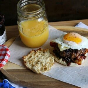 Wild Blueberry Glazed Breakfast Burger