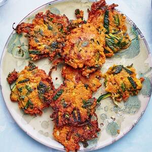 Zucchini-Lentil Fritters With Lemony Yogurt